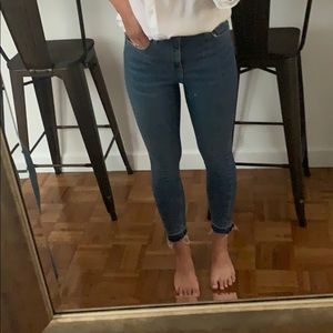 Topshop JAMIE jeans with fringe bottom